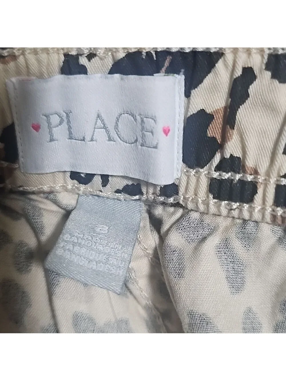 Children Place Tan and Black Leopard Print Pants
